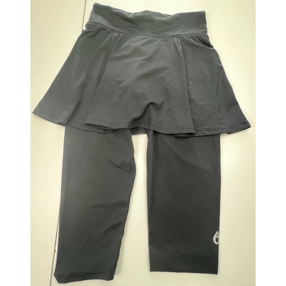 Dona Jo Leggings Women's 1 Small Black Stretch Skirt Capri Tennis Pickleball